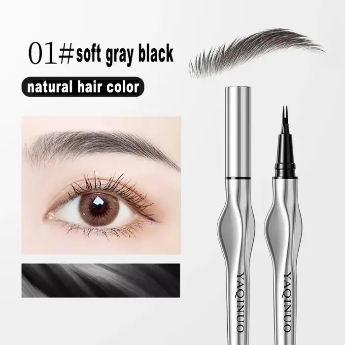Crayon à sourcils 2 Points, longue durée, facile à saisir, tatouage, liquide fin, couché, ver à soie
