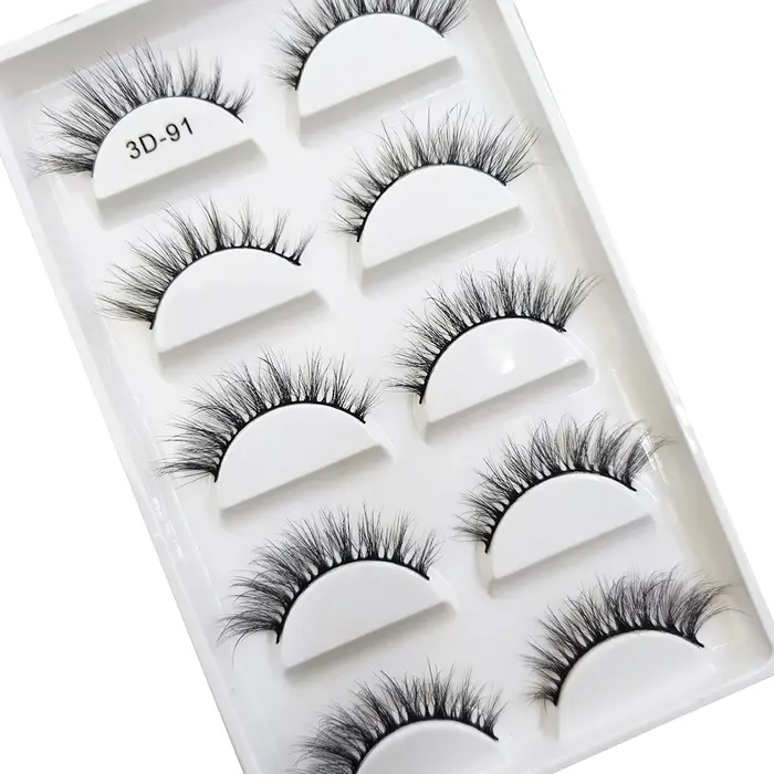 Nouveau 5 paires naturel 3D Faux Cils Maquillage vison