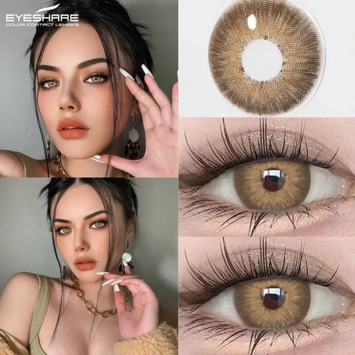 EYESHARE-Lentilles de Contact pour Myopie, 1 Paire, pour les Yeux Bruns, Utilisation Annuelle des Pu