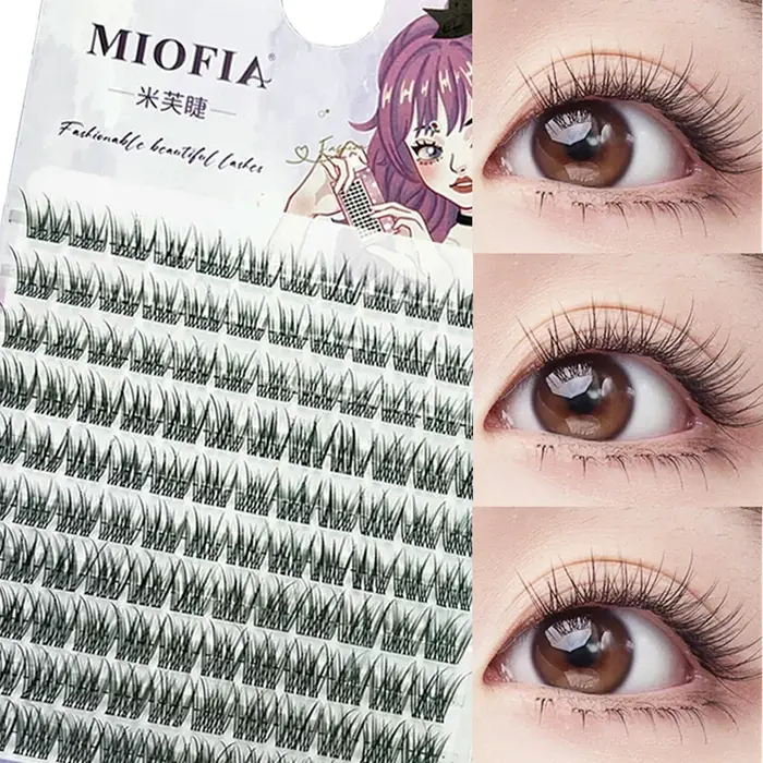 1/boîte 120 paquets vison faux cils naturel russe 3D laes individuel extension
