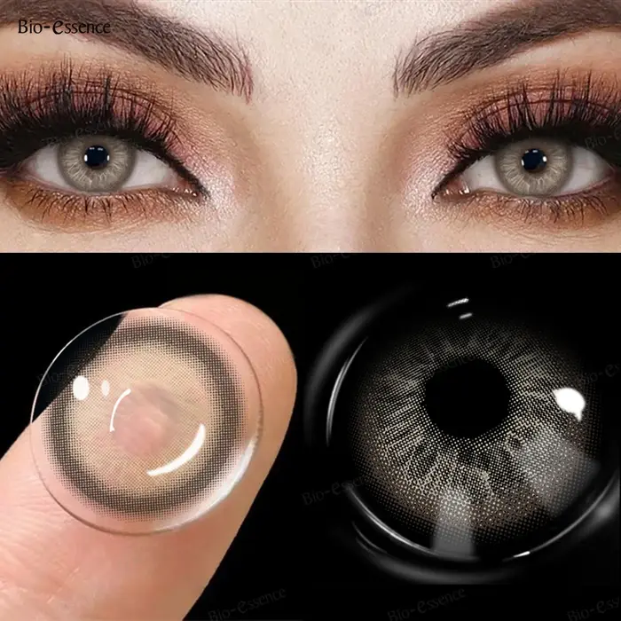 Bio-essence 1 paire de lentilles de contact colorées pour élèves, lentilles marron à la mode pour le maquillage, lentilles de cosplay, haute qualité, année des élèves naturels
