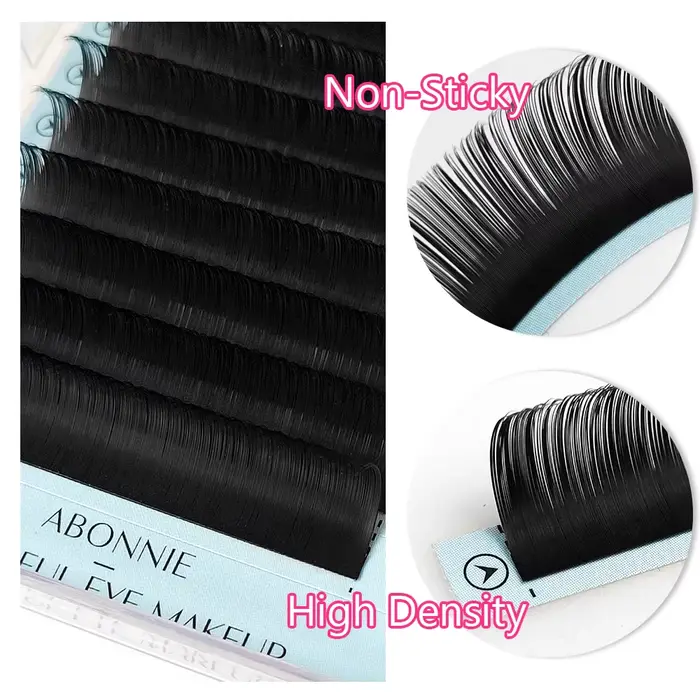 Abonnie Cils en cachemire Extensions de cils classiques Volume russe cils noirs mats