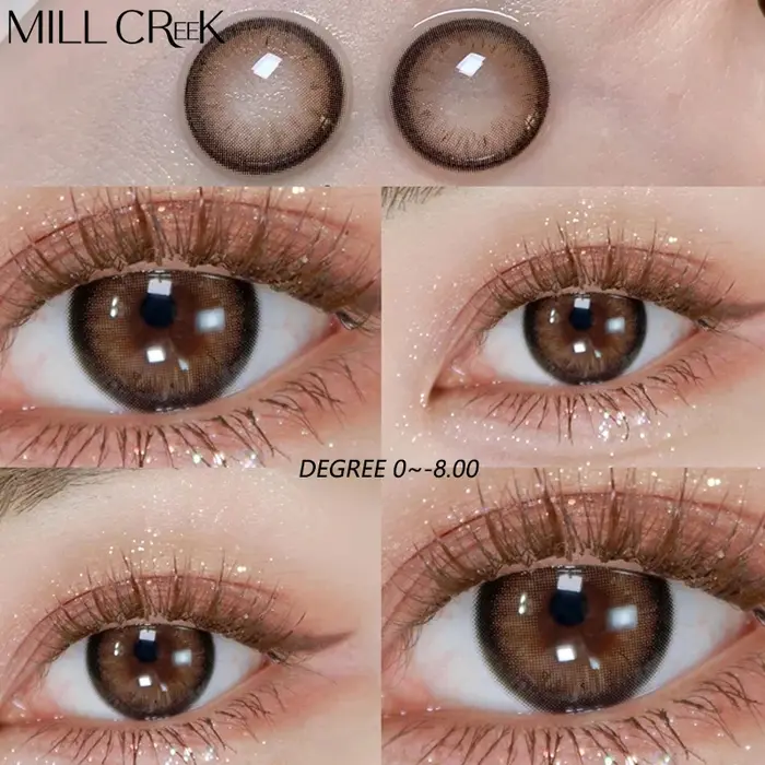 Lentilles de contact de couleur pour les yeux jaune naturel noir myopie