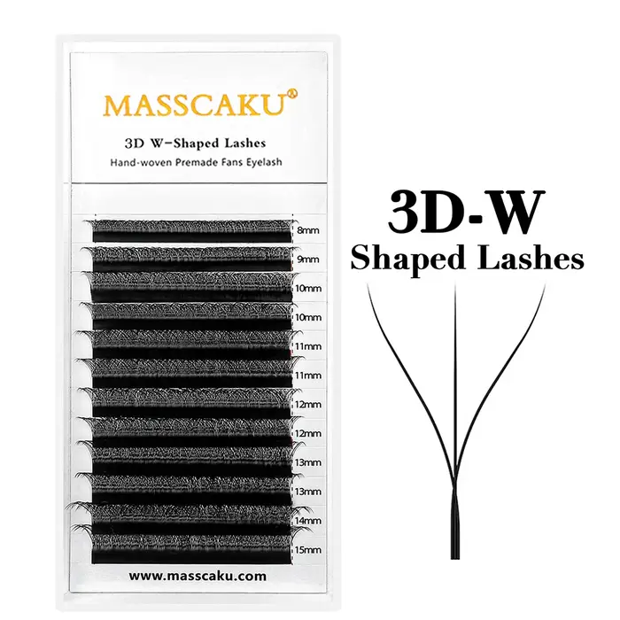 MASSCAKU W forme 3D 4D 5D Volume préfabriqué ventilateurs faciles Nature lumière douce cils individu
