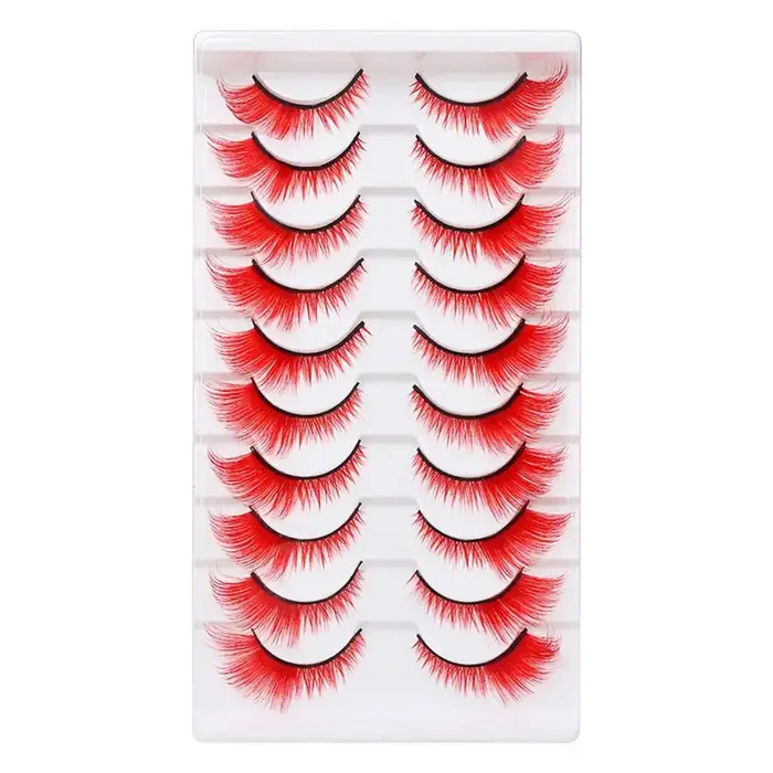 10 paires de cils colorés d'aspect dramatique