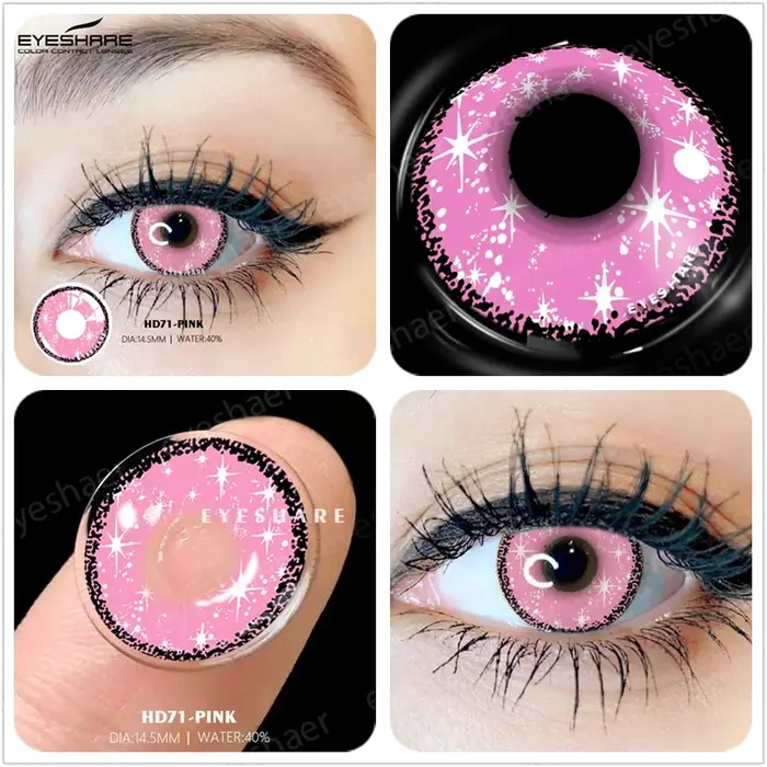 EYESHARE lentilles roses 1 paire