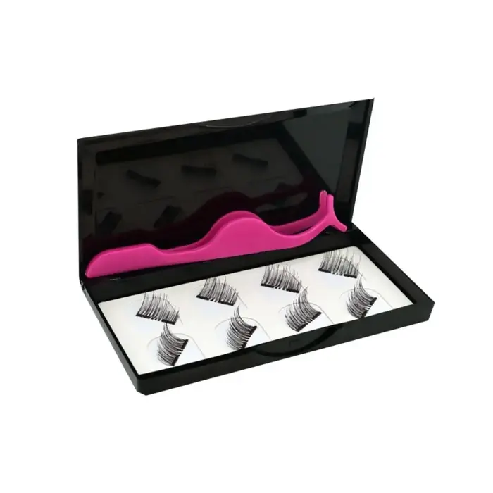 Cils magnétiques pour femmes, aspect naturel, sans colle, demi-oeil, 2 aimants, faux-cils réutilisab