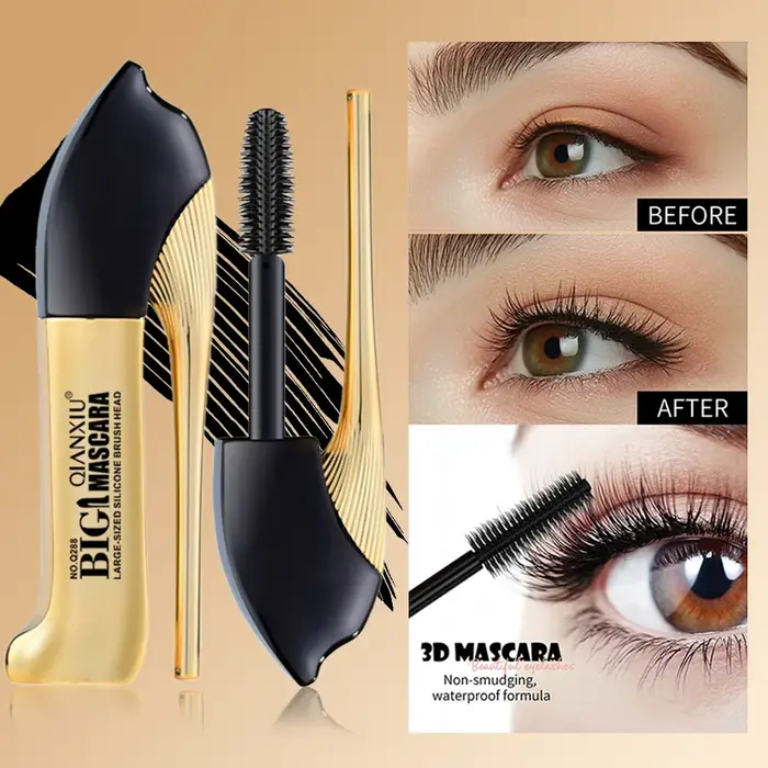 Mascara Curling 4D, résistant à l'eau et non crème, pour un maquillage professionnel long et brillan