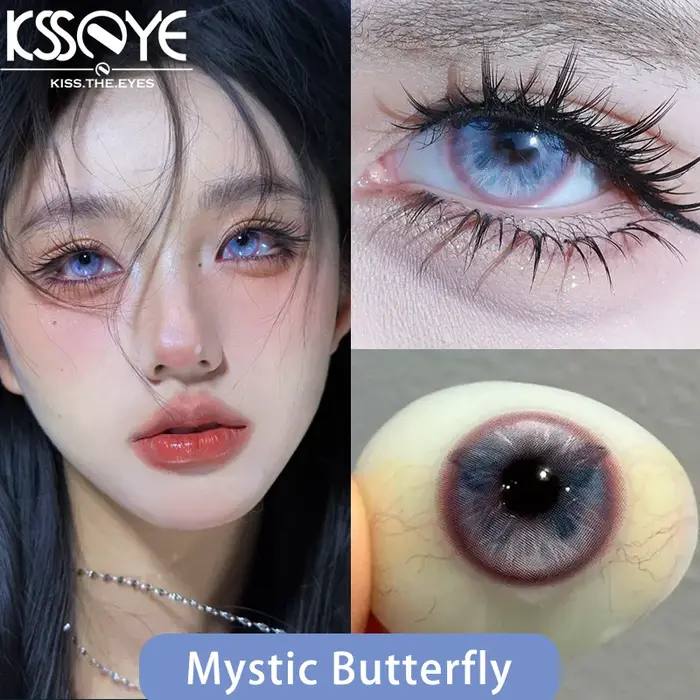 KSSEYE 1 paire de lentilles de Contact de couleur avec dioptrie myopie yeux Cosplay jaune vert et rouge