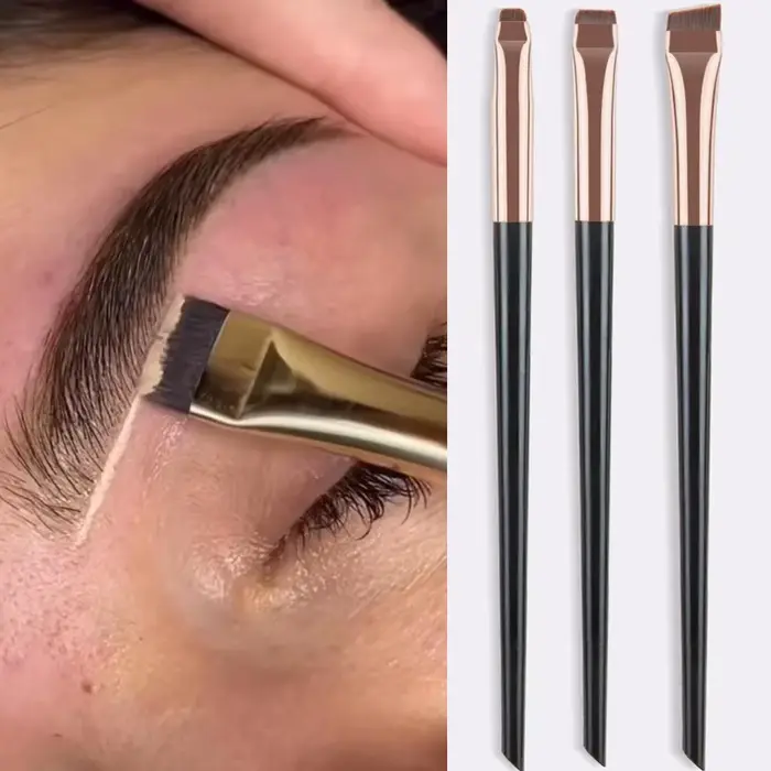 3 pièces/ensemble lame Eyeliner brosse sourcil brosse Portable plat fin Eye Liner sourcils Contour p