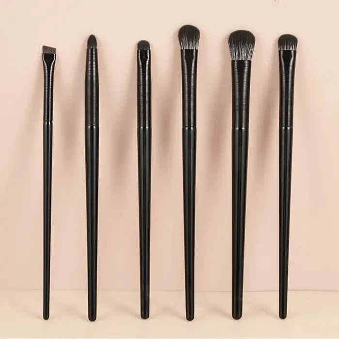 Brosse à fard à paupières en cheveux doux, 6 pièces, maquillage pour les yeux, taché, ver à soie, Ey