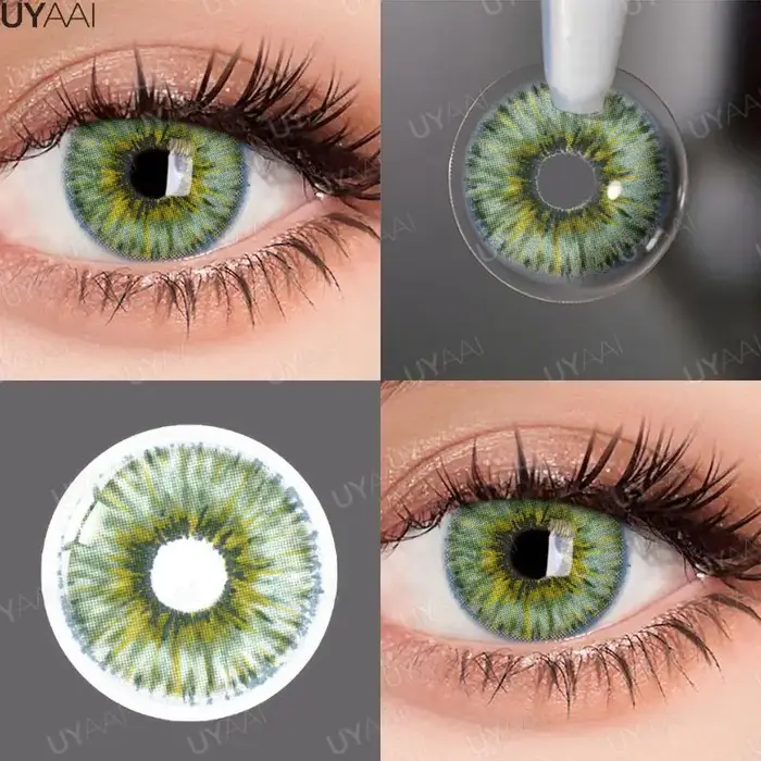 UYAAI 1 paire vert Cosplay élèves colorés pour les yeux lentilles de Contact haute qualité