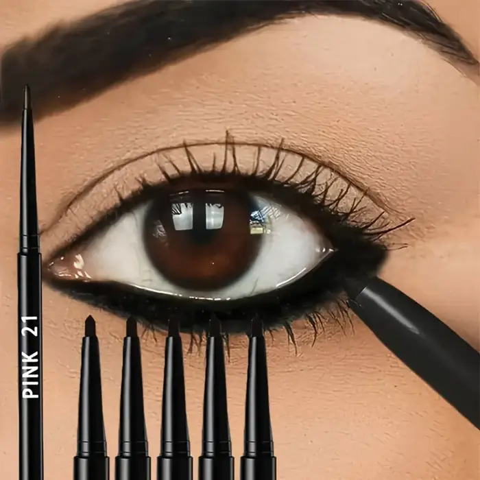 Paquet de 5 crayons Eyeliner noirs imperméables et résistants à la sueur-longue durée