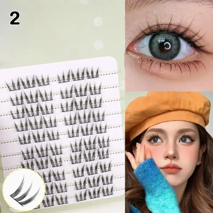 Nouveau Bricolage faux cils 10 rangées renard moelleux Anime cils noir Extension cils