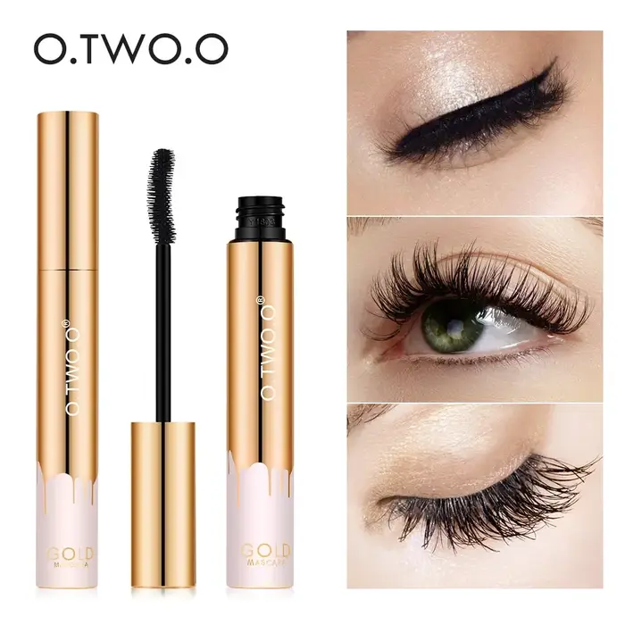 O.TWO.O Mascara imperméable à l'eau 4D soie fibres bouclage Volume cils épais allongement nourrir Ex