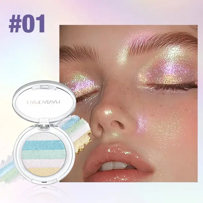Palette de fards à paupières caméléon colorés, poudre pressée multi-usages, fard à paupières nacré b