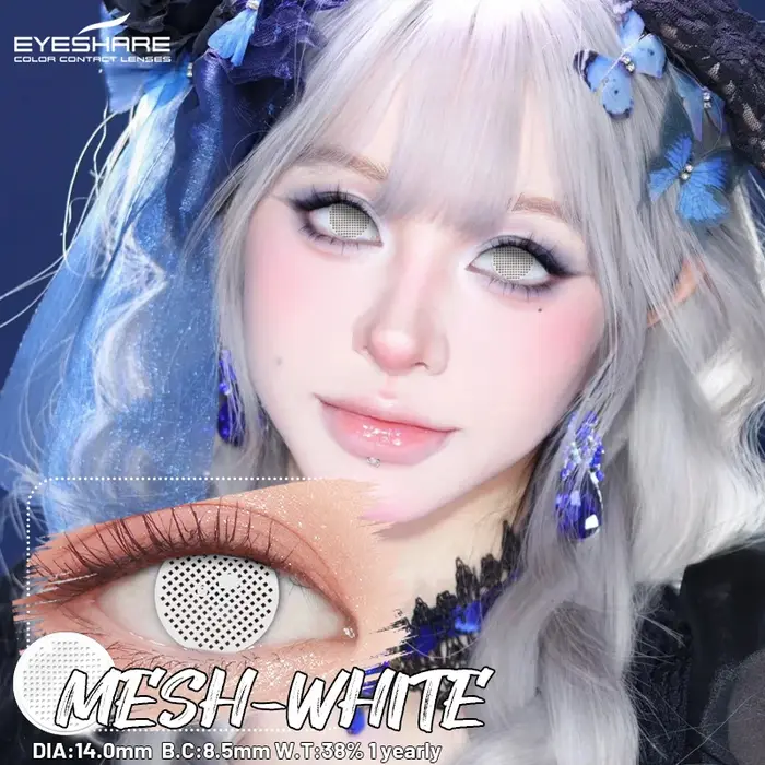 EYESHARE Cosplay lentilles de Contact blanches pour les yeux 1 paire