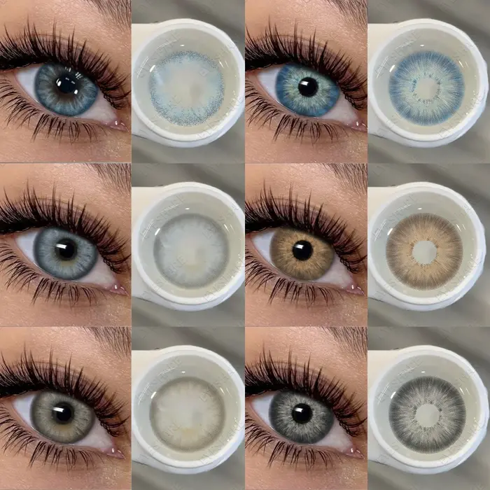 AMARA 1 paire de lentilles de contact de couleur bleue naturelle pour femmes