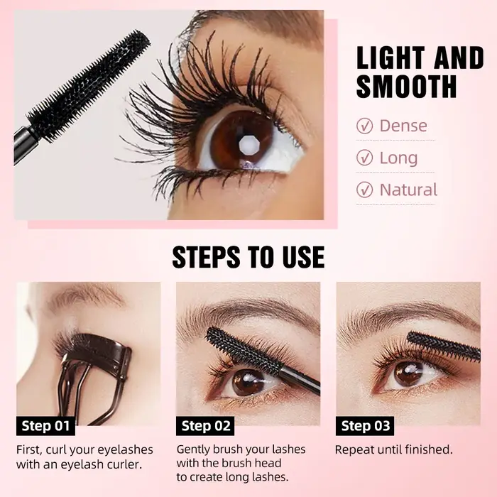 QIBEST nouvelle Fiber de soie Mascara noir imperméable longue durée Extension cils allongement Curling