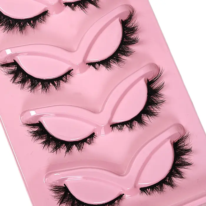 5 paires de faux cils œil de chat en faux vison