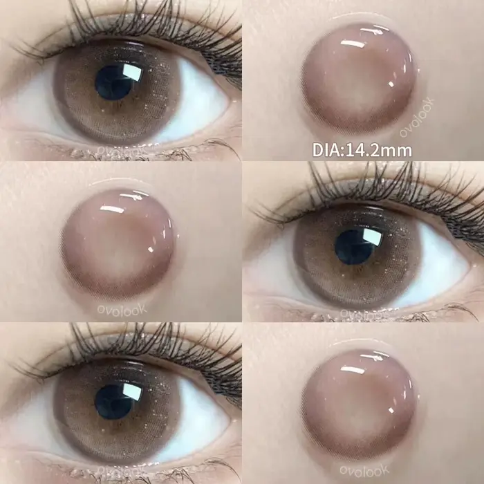 OVOLOOK-lentilles de couleur pour les yeux rose lentilles de Contact de couleur pour myopie pour les
