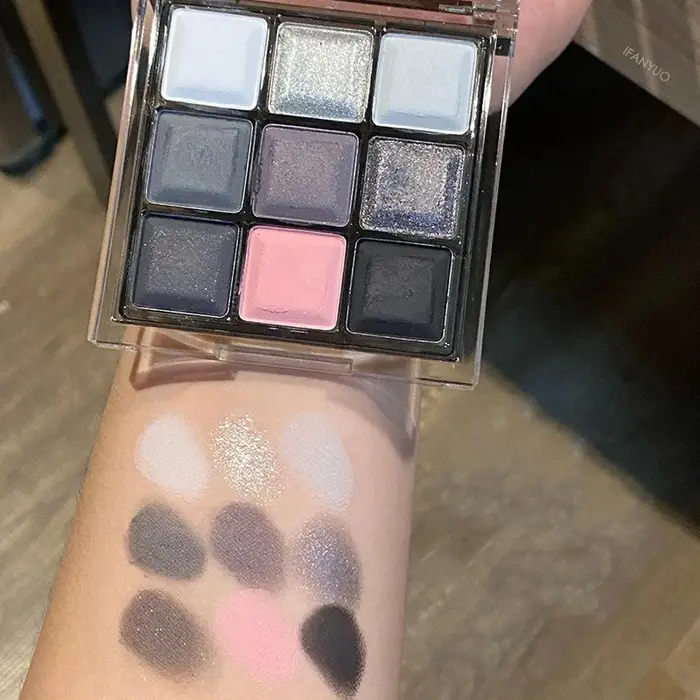 9 couleurs fumé noir rose fard à paupières Palette de maquillage mat chocolat brun ombre