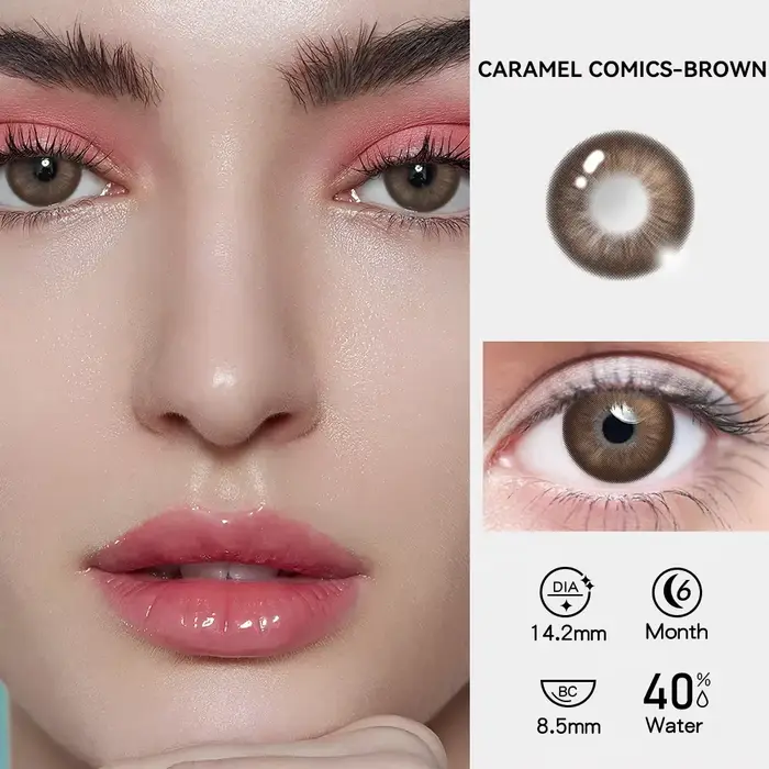 2pcs Super Naturel Élèves contrevenants Lentilles De Contact Colorées pour Les Yeux Myopie Oeil document