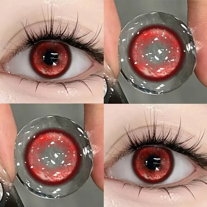 DUOXIU 1 paire de lentilles de Contact de couleur rouge pour élèves
