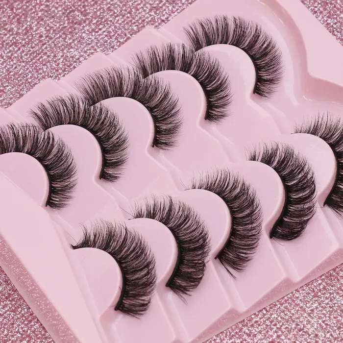 5 paires de cils yeux de chat Faux