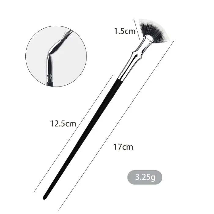 Brosse de maquillage professionnelle en forme d'éventail