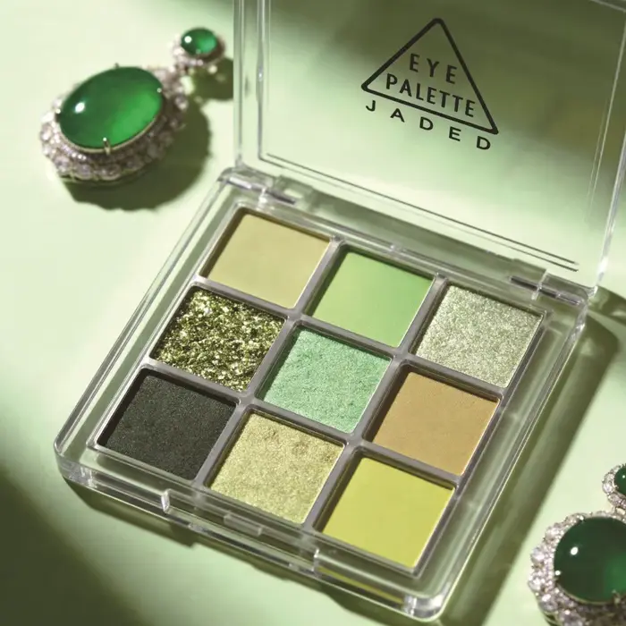 Palette de fards à paupières vert menthe 9 couleurs