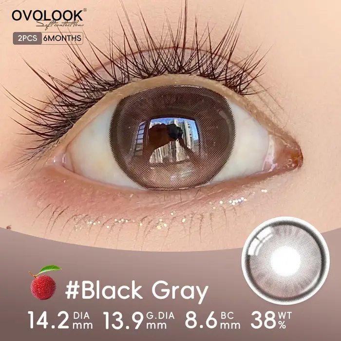 Lentilles de contact colorées de la série Cosplay vert OVOLOOK-1Pair pour les yeux avec les délinquants Cosmétiques Pupilles Eye document Lentille Myopie