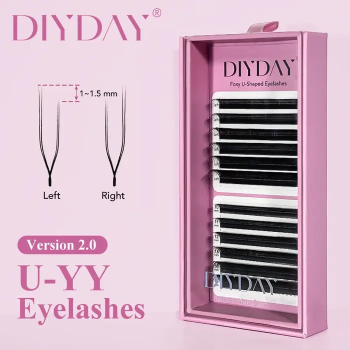 DIYDAY Foxy U-YY Shaped Eyelash Extension, différentes longueurs, extensions de cils en forme de U-Y