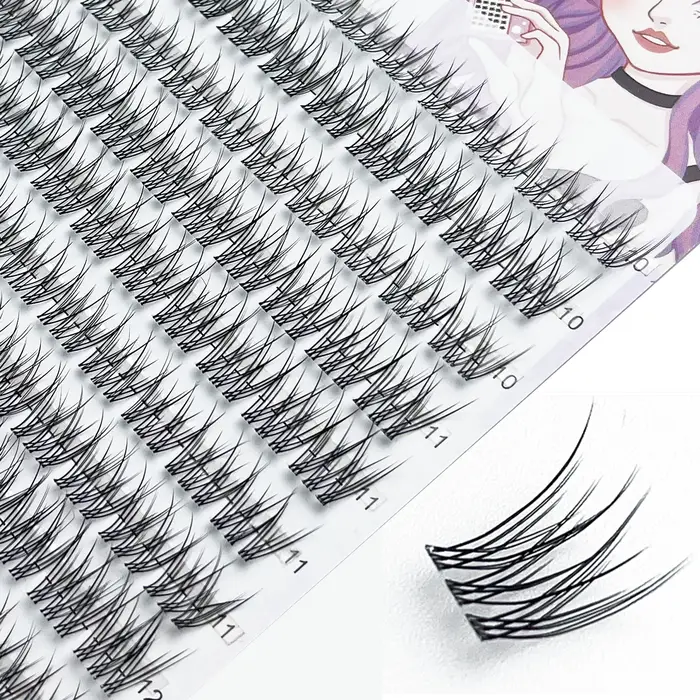 1/boîte 120 paquets vison faux cils naturel queue de poisson