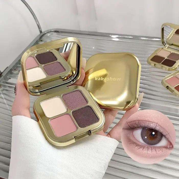 KAKASHOW 4 couleurs fard à paupières Palette mat miroitant nacré paillettes ombre