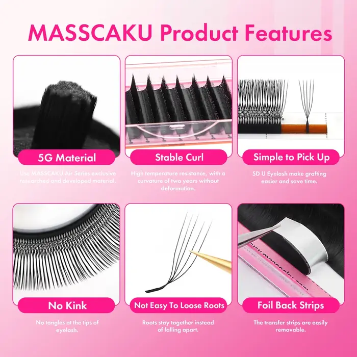 MASSCAKU – Extensions de cils en forme de U