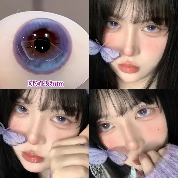 2pcs lentilles violettes beauté élèves myopie oeil Prescription