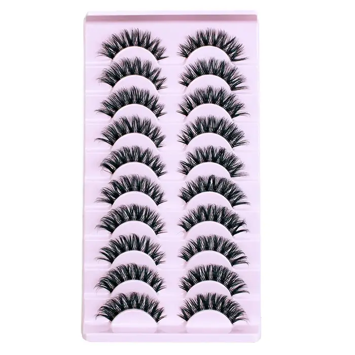 10 paires de Faux cils 6D Super moelleux et vaporeux