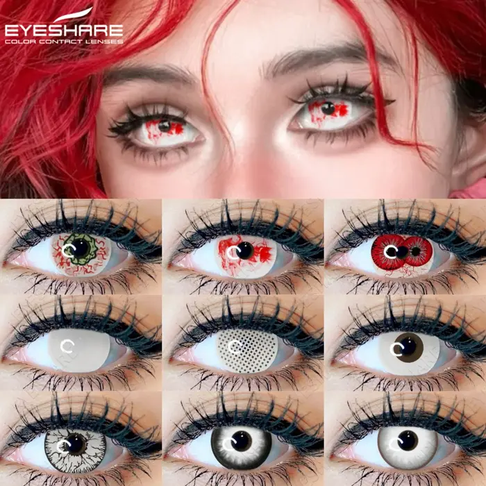 EYESHARE Halloween lentilles de Contact blanches pour les fêtes fous Cosplay