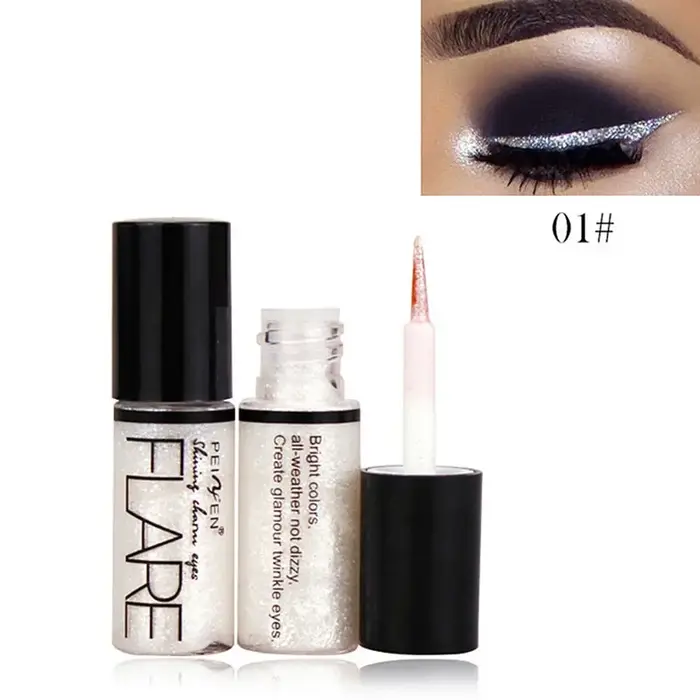 Professionnel nouveau brillant Eye Liners cosmétiques pour femmes Pigment argent Rose or couleur liq