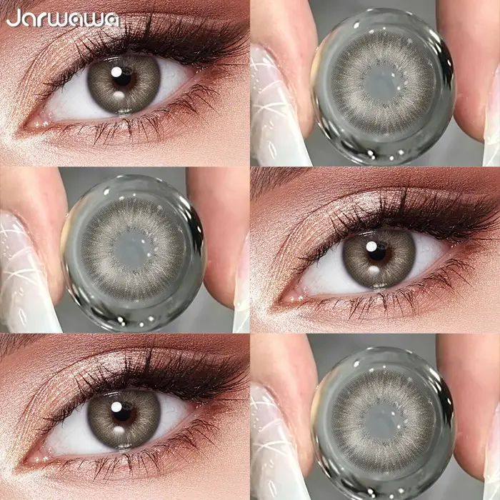 JARWAWA 1 Paire Lentilles de Contact Cosmétiques Colorées Effet Naturel Grandes Yeux Coréennes Mensuelles Bleu Gris