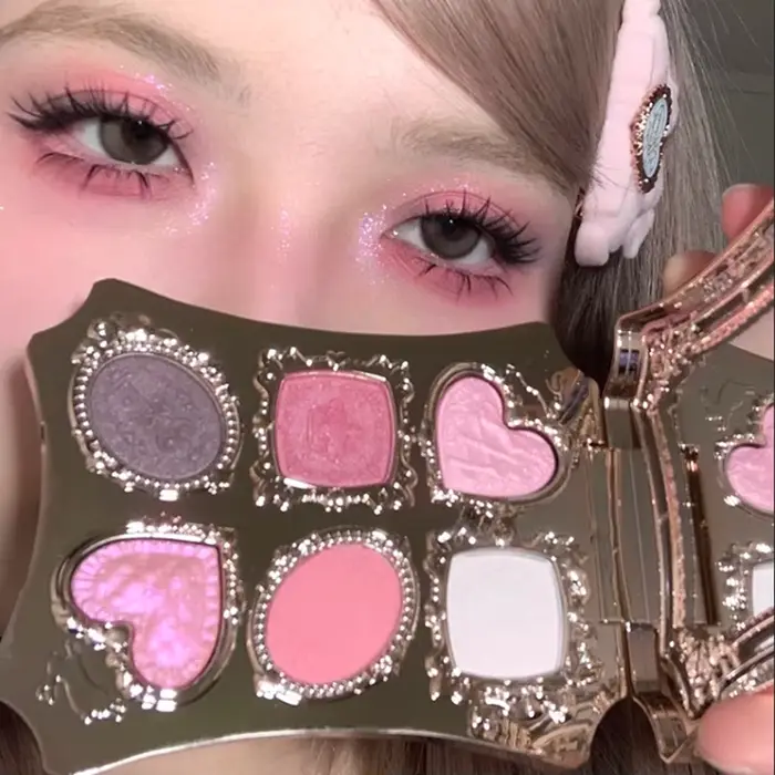 Palette de fards à paupières Flower Knows Garden Matte Pearlescent Powder Fine Six Color, contour, l
