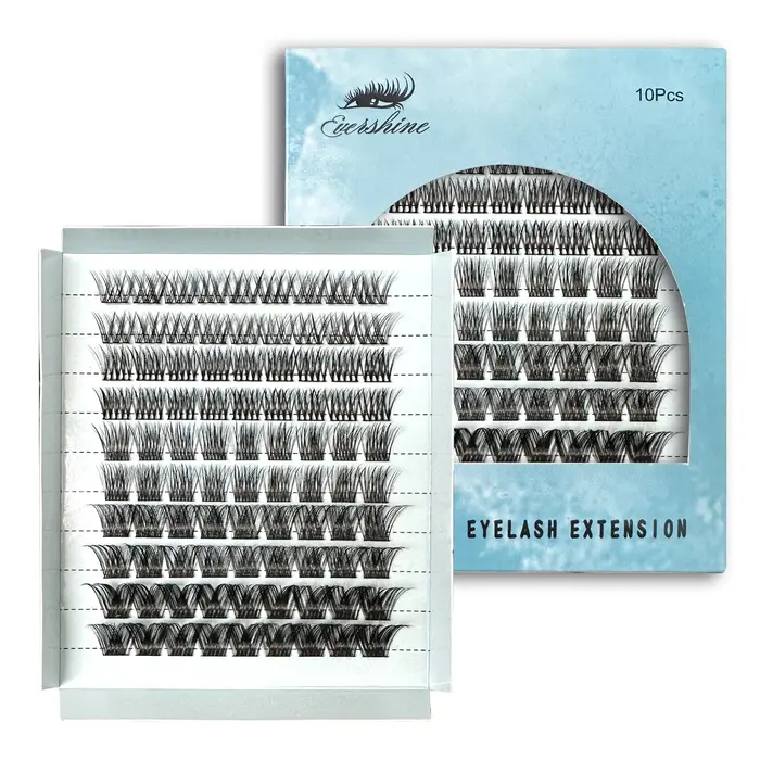 Faux-Cils en Faux Vison Naturels Réutilisables, Mélange de Cils Segmentés, Très Doux, Grande Boîte, 