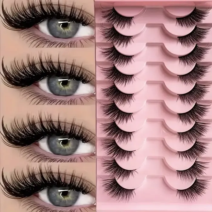 10 paires de cils épais effet œil de chat