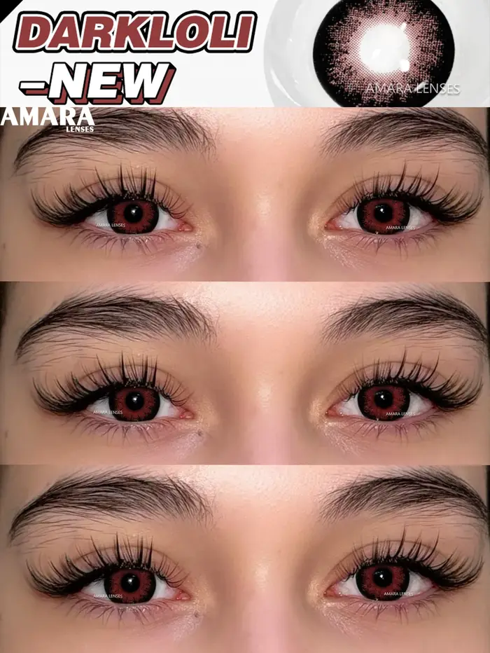 AMARA-Lentilles de Contact Noires Colorées pour les Yeux, Grands Yeux, Aspect Naturel, Marron, Grand