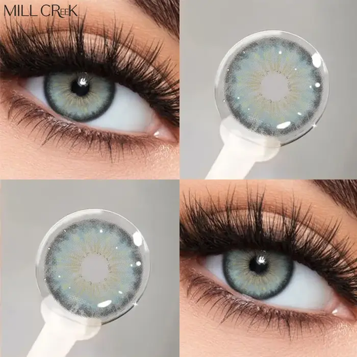 MILL CREEK 1 Paire de Nouvelles Lentilles de Contact Colorées Naturelles Vertes pour les Yeux Marron