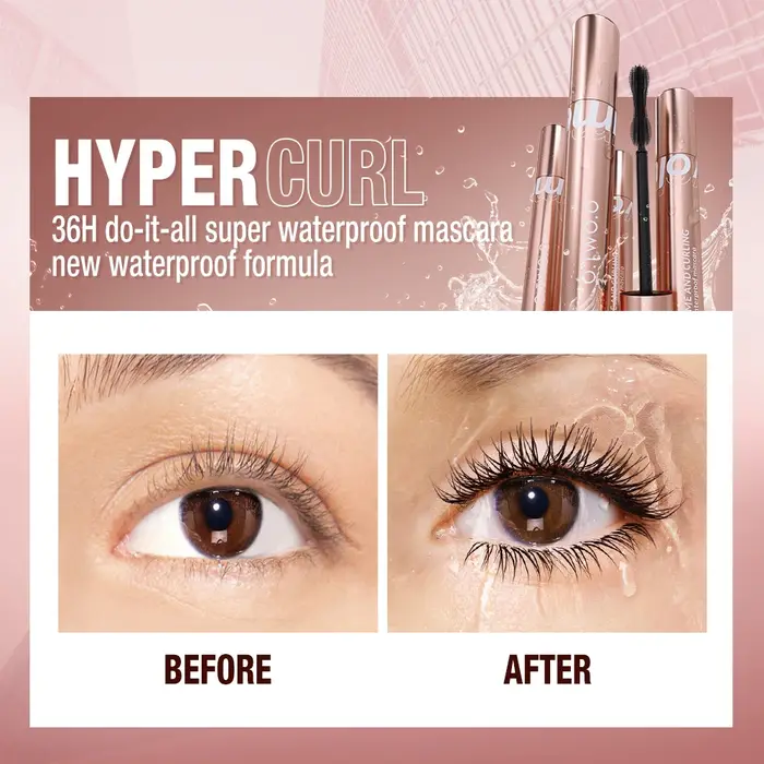O.TWO.O Mascara imperméable à l'eau 4D soie fibres bouclage Volume cils épais allongement nourrir Extension