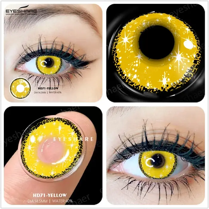 EYESHARE lentilles roses 1 paire de lentilles de contact colorées pour les yeux Halloween Anime yeux