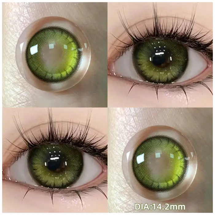  OVOLOOK-2pcs/par beauté bleu vert lentilles de couleur des yeux myopie