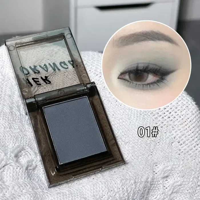 Palette de fards à paupières bleu-gris fumé, Mini Palette de fards à paupières monochromes, doux et